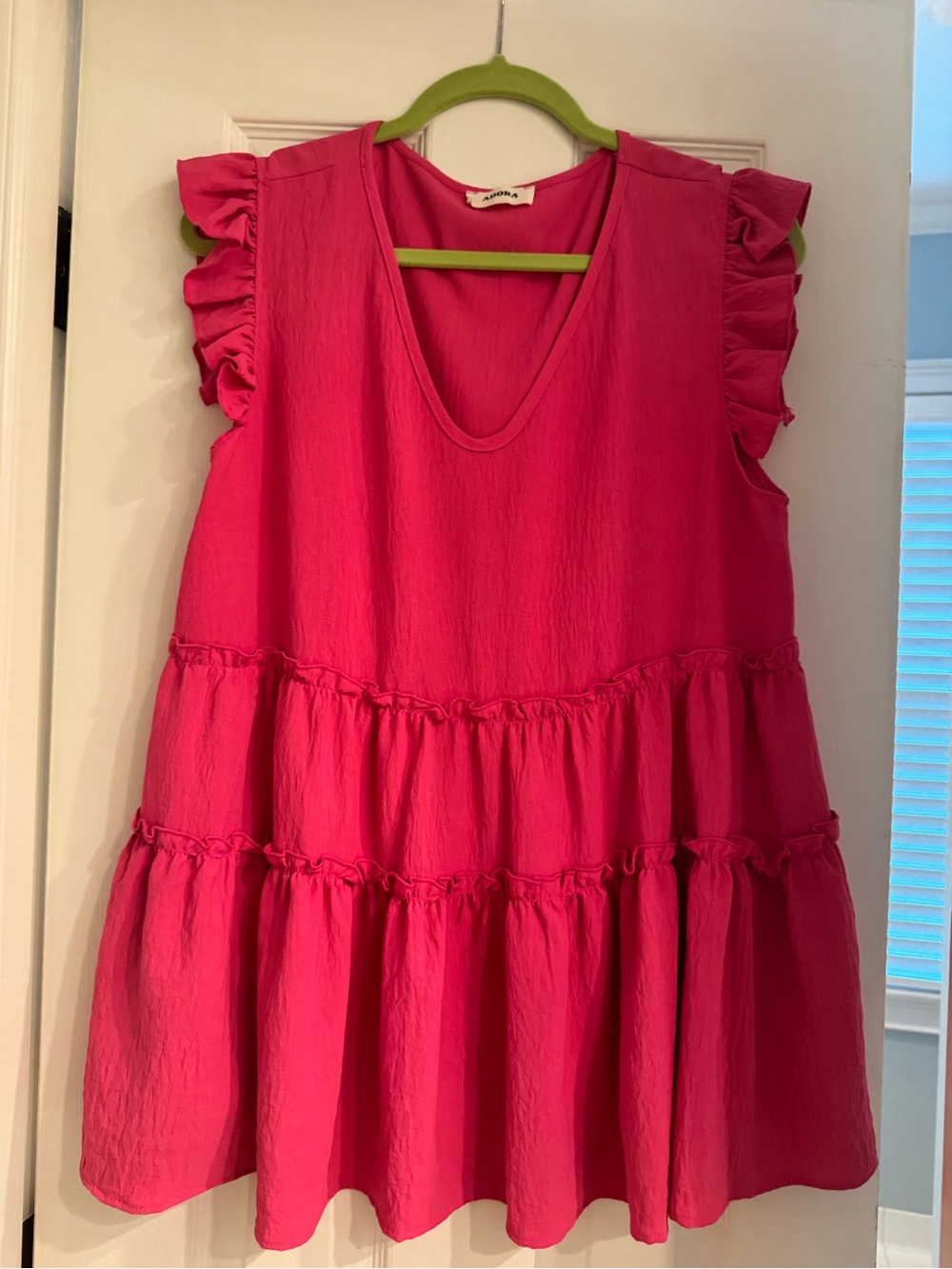 ADORA Hot Pink Ruffle Tiered Dress for Girls